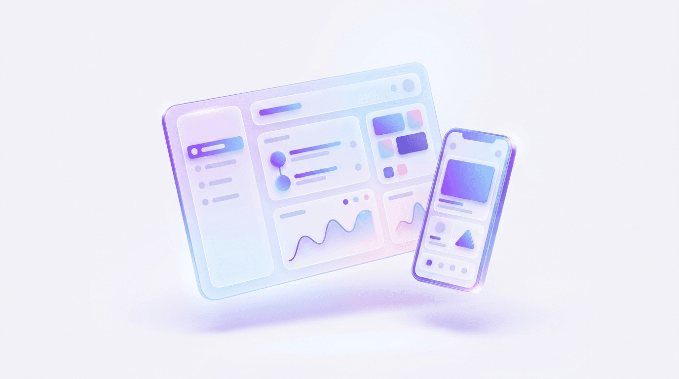Illustration of a private client portal and companion app